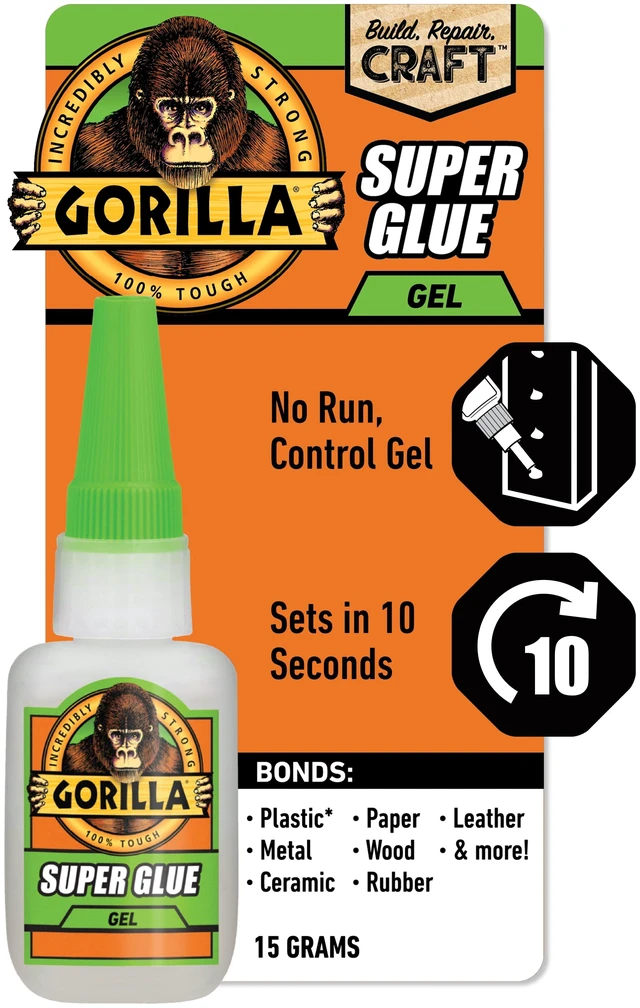 Main image of Gorilla Glue Super Glue Clear Gel, 15 Gram (0.53 Ounces)