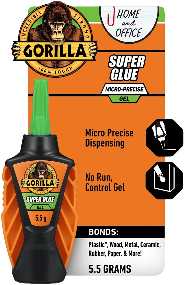 Main image of Gorilla Glue Clear Micro Precise Super Gel, 5.5 Grams, 10-45 Seconds Dry Time