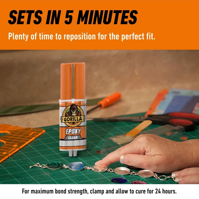 Alt view image 3 of 6 - Gorilla Glue Clear Epoxy Syringe, 0.85 Fluid Ounce, Clear Finish