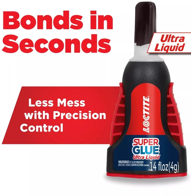 Main image of Loctite Super Glue Ultra Liquid Control, 1-Pack, Clear 0.14 fl oz Bottle