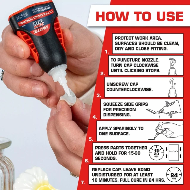 Alt view image 3 of 6 - Loctite Super Glue Ultra Liquid Control, 1-Pack, Clear 0.14 fl oz Bottle
