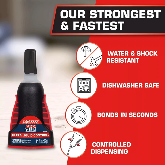 Alt view image 5 of 6 - Loctite Super Glue Ultra Liquid Control, 1-Pack, Clear 0.14 fl oz Bottle