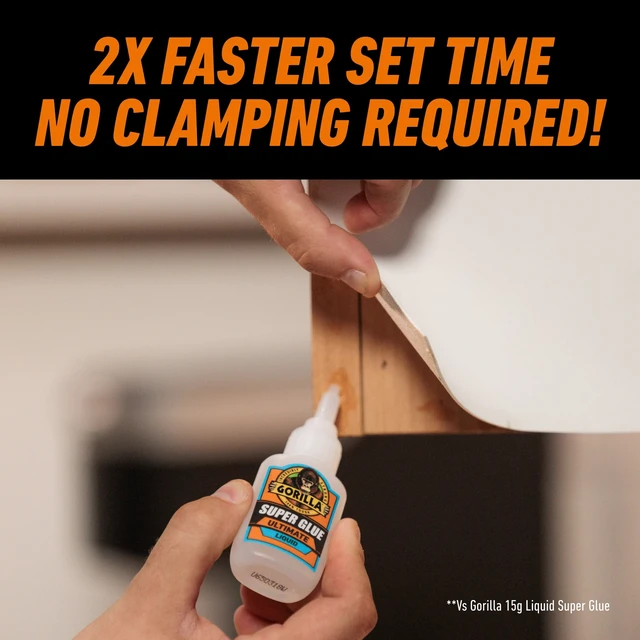 Alt view image 6 of 6 - Gorilla Super Glue Ultimate Liquid Clear 15g Bottle