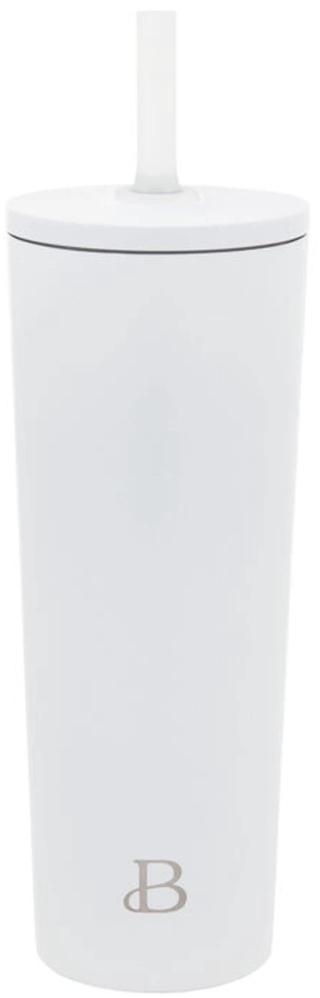 Main image of No Drippy Sippy 24oz Stainless Steel Tumbler with Straw, White