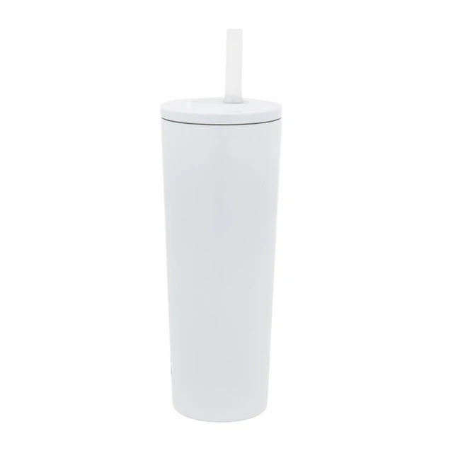 Alt view image 5 of 7 - No Drippy Sippy 24oz Stainless Steel Tumbler with Straw, White