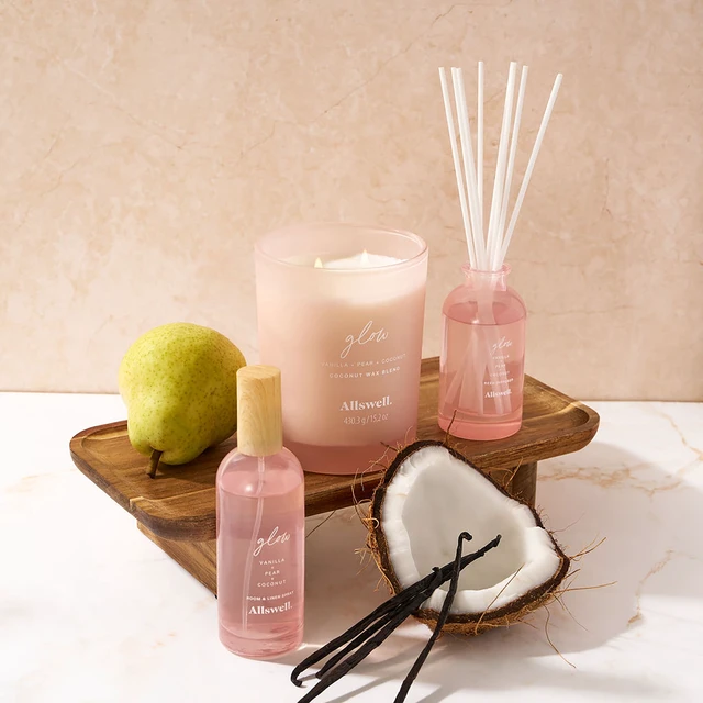 Alt view image 4 of 6 - Allswell Glow 2-Wick Spa Jar Candle, Vanilla + Pear + Coconut, 15.2oz
