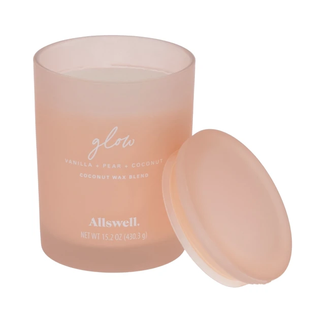 Alt view image 2 of 6 - Allswell Glow 2-Wick Spa Jar Candle, Vanilla + Pear + Coconut, 15.2oz