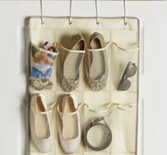 Alt view image 2 of 5 - 24-Pocket Mainstays Canvas Over-the-Door Hanging Shoe Organizer, Beige