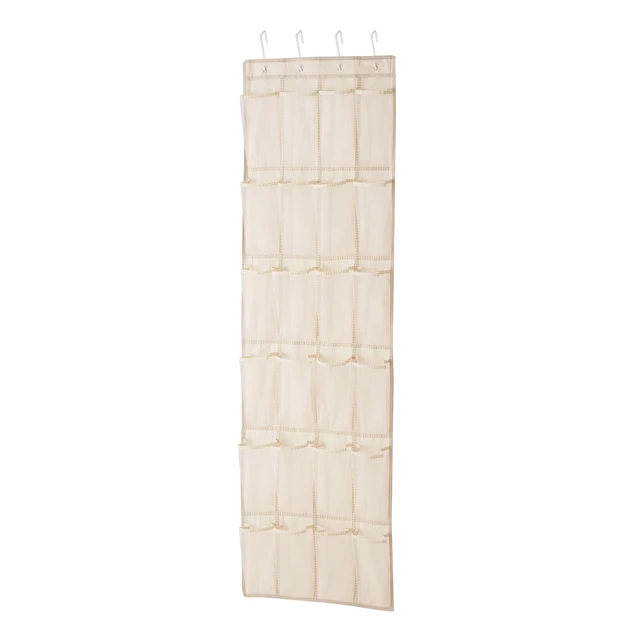 Alt view image 5 of 5 - 24-Pocket Mainstays Canvas Over-the-Door Hanging Shoe Organizer, Beige