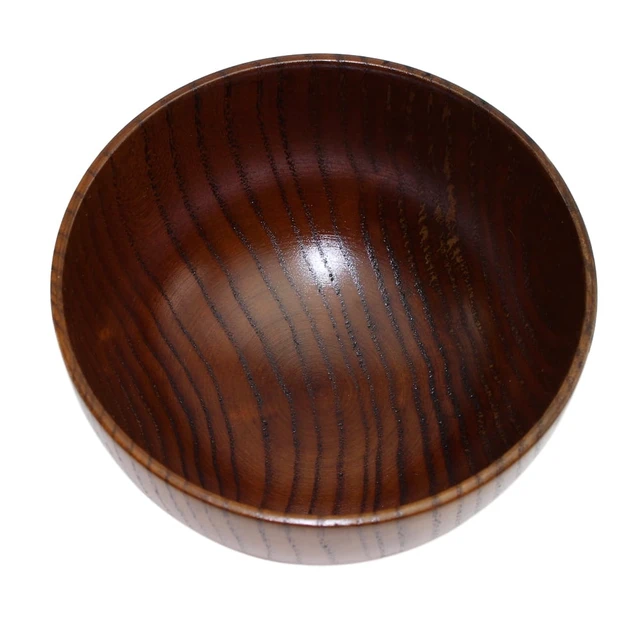Alt view image 7 of 7 - Japanese Style Solid Wood Bowl Children Baby Serving Tableware for Salad Rice Miso Soup Fruits Decorative Gift, Single Bowl