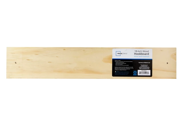 Alt view image 3 of 4 - Mainstays 18in. Wall Mounted Unfinished Wood Hook Rack 4 Pegs