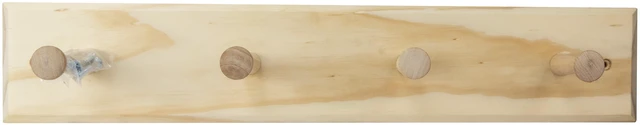 Alt view image 4 of 4 - Mainstays 18in. Wall Mounted Unfinished Wood Hook Rack 4 Pegs