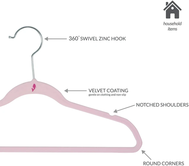 Alt view image 3 of 6 - Simplify 25-Pack Kids Velvet Shirt Hangers, Blush Pink