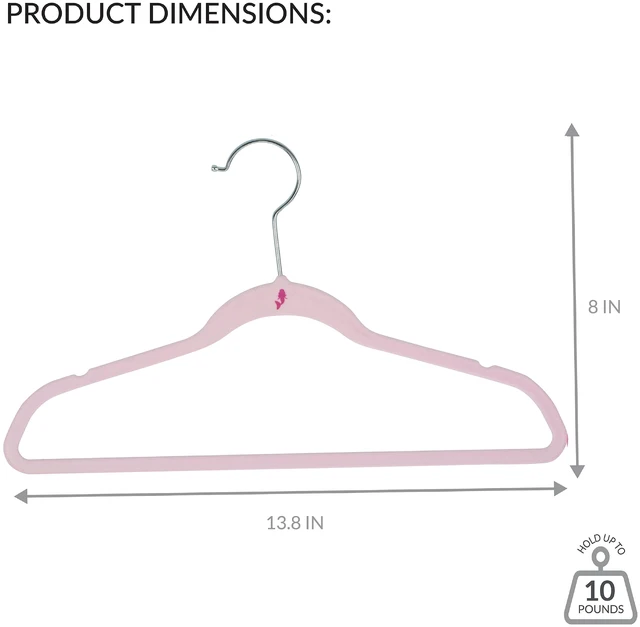 Alt view image 4 of 6 - Simplify 25-Pack Kids Velvet Shirt Hangers, Blush Pink