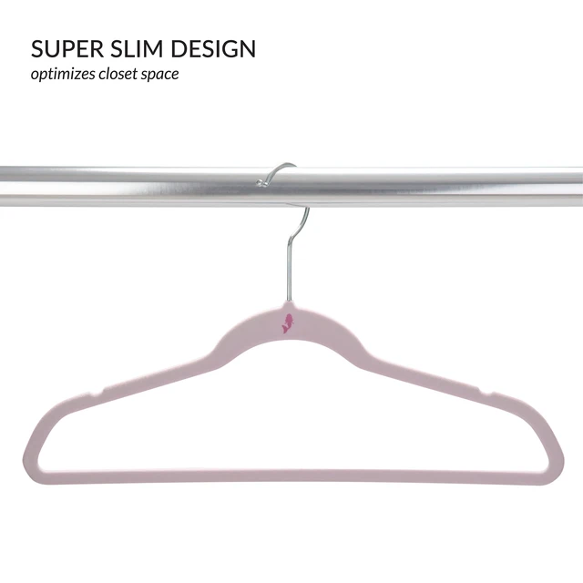 Alt view image 5 of 6 - Simplify 25-Pack Kids Velvet Shirt Hangers, Blush Pink