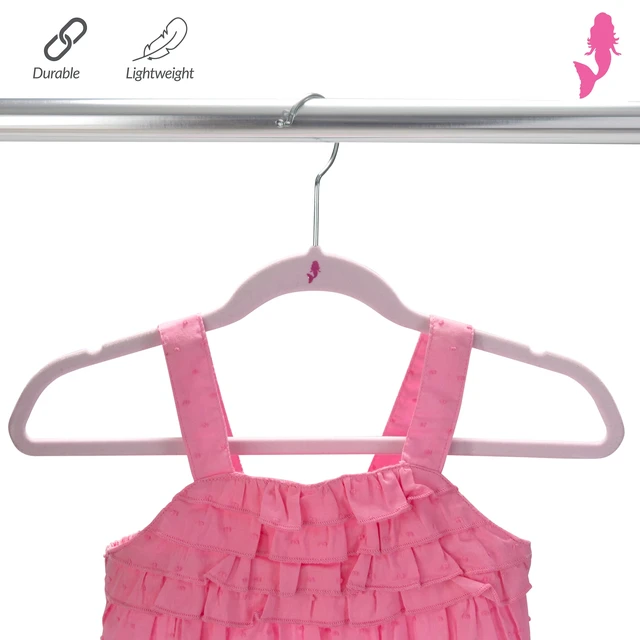 Alt view image 2 of 6 - Simplify 25-Pack Kids Velvet Shirt Hangers, Blush Pink