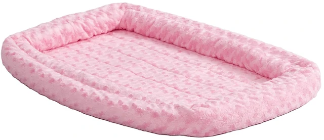 Main image of Midwest QuietTime Double Bolster Dog Bed & Crate Mat, Pink, 22"