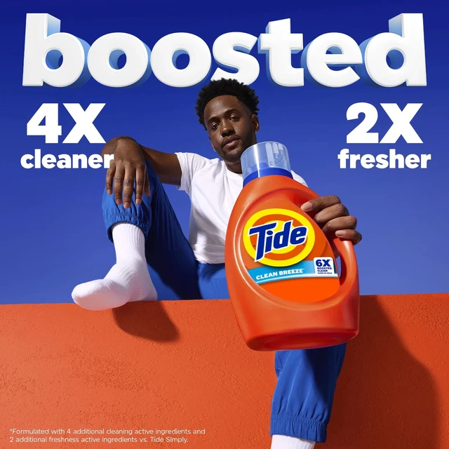 Alt view image 4 of 6 - Tide Laundry Detergent Liquid, Clean Breeze Scent, 80fl oz, 64Loads