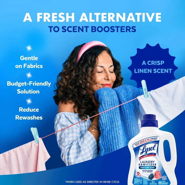 Alt view image 4 of 5 - Lysol Laundry Sanitizer Additive, Crisp Linen, 90 fl oz