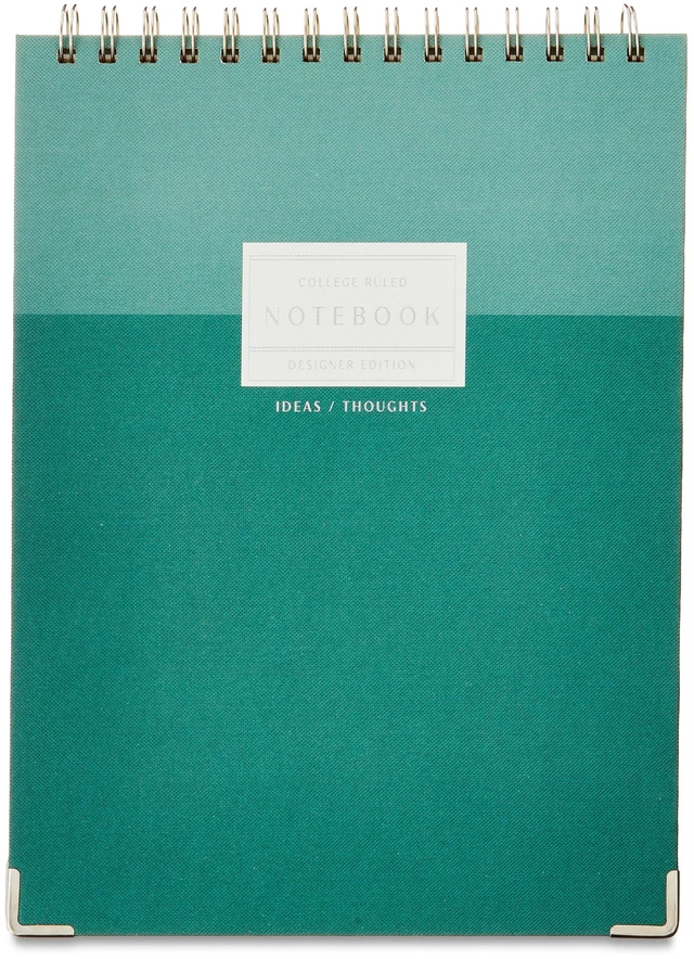 Main image of Pen+Gear Spiral Journal, 8"x10.75", 80 Perforated Ruled Sheets, Green Top