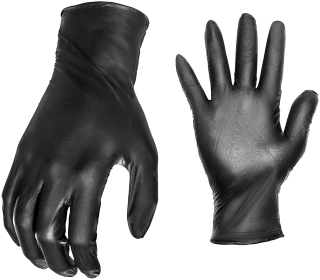 Alt view image 5 of 6 - Grease Monkey Disposable Nitrile Gloves, Large, Black, Latex Free, 3 Pack (20 Count)