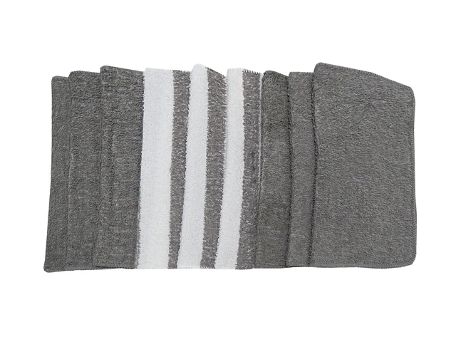 Alt view image 5 of 5 - 2-Pack Mainstays 9-Pack Solid/Stripe Kitchen Dishcloth Set, Gray