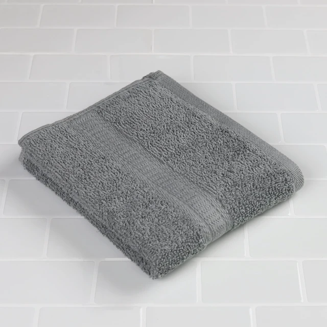 Alt view image 7 of 7 - Mainstays Basic Hand Towel, 4 Pack, Soft, 100% Cotton, Highly Absorbent, Grey