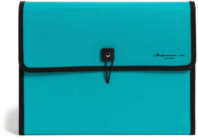 Main image of U Brands 13 Pocket Performance Poly Expandable File Folder, Teal