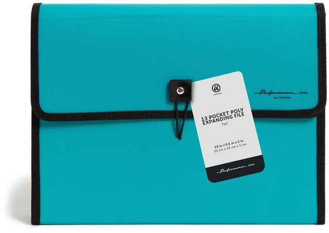 Alt view image 2 of 6 - U Brands 13 Pocket Performance Poly Expandable File Folder, Teal