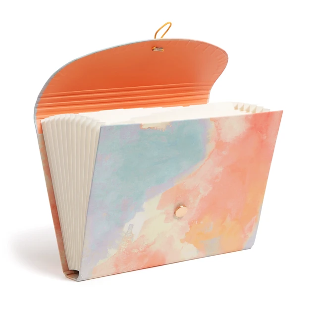 Alt view image 2 of 6 - U Brands 13 Pocket Expandable File 13 x 9.2 x 1.5 in Artistic Touch Sky Blue Assorted Colors
