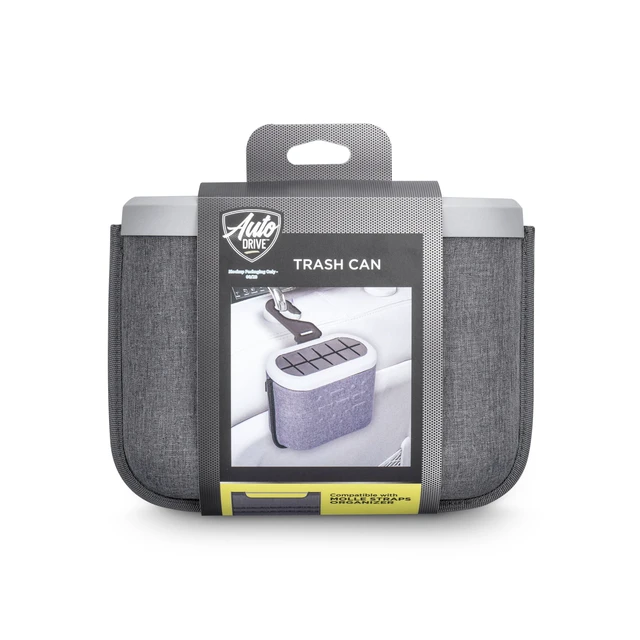 Alt view image 3 of 6 - Auto Drive Universal Fit Vehicle Trash Can with Headrest Attachment