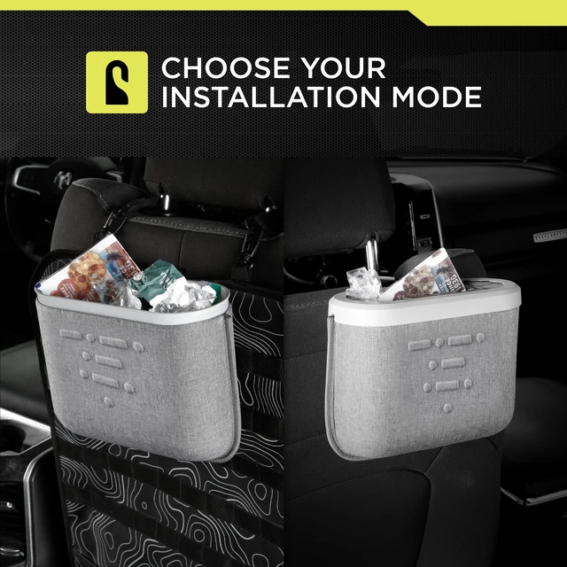 Alt view image 5 of 6 - Auto Drive Universal Fit Vehicle Trash Can with Headrest Attachment