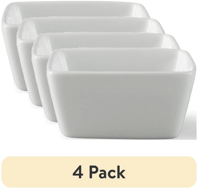 Main image of 4-Pack Better Homes & Gardens White Porcelain Square Dipped Bowl, 6oz