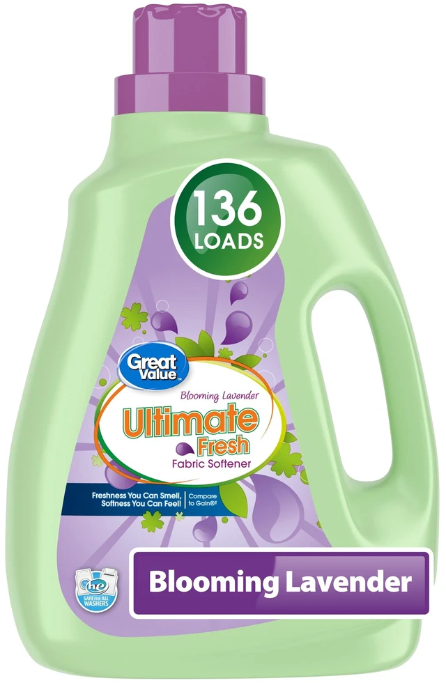 Main image of 100FLOZ, 136Loads Great Value Ultimate Fresh Fabric Softener, Blooming Lavender
