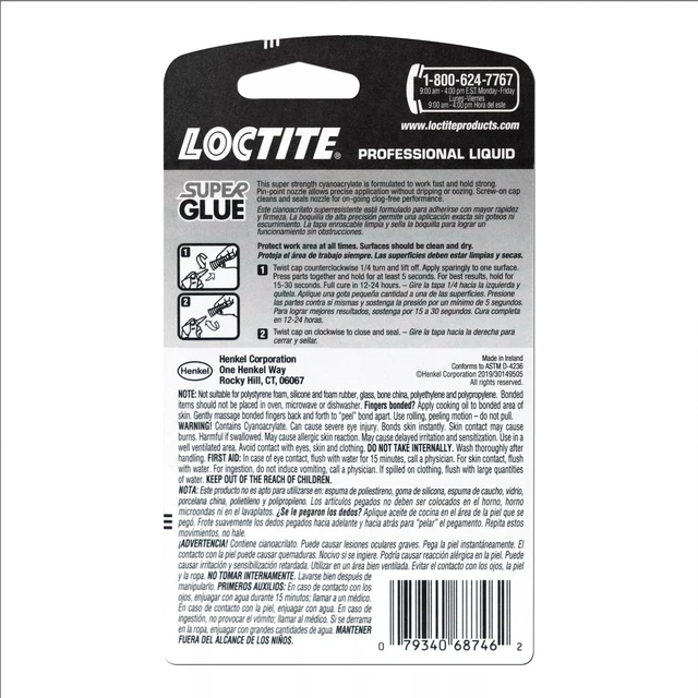 Alt view image 4 of 6 - Loctite Super Glue Liquid Professional 0.7 oz Clear, Pack of 1