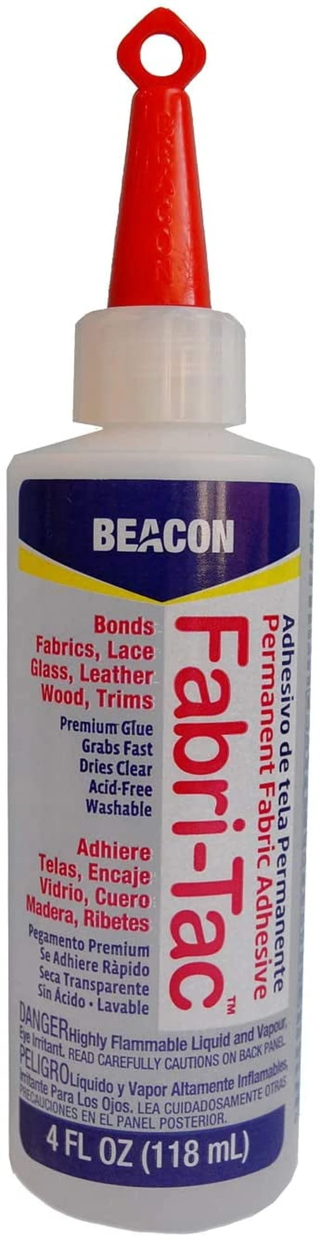 Alt view image 5 of 6 - Beacon Fabri-Tac Permanent Quick-Dry Fabric Adhesive Glue, 4oz Bottle
