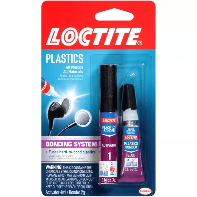 Alt view image 5 of 5 - Loctite Super Glue Plastics Bonding System, 1-0.14oz Activator Stick + 1-0.07oz Glue Tube, Clear, 0.21fl oz Kit