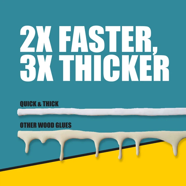 Alt view image 3 of 6 - Titebond 2403 Quick & Thick Multi-Surface Glue 8Oz, PVA Adhesive for Wood, Ceramic, Pottery, Stone, Glass, Fabric & Crafts, Strong Tack, Dries Clear, Paintable