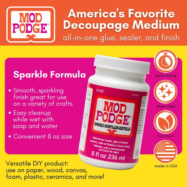 Alt view image 2 of 7 - Mod Podge Sparkle Liquid Sealer, Glue, and Finish, 8fl oz
