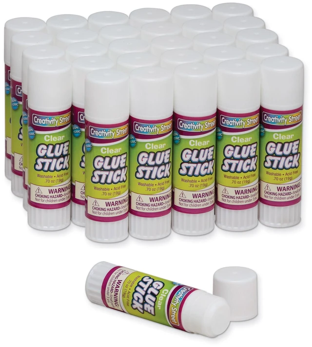 Main image of Glue Sticks, Clear, 0.70 oz, Pack of 30