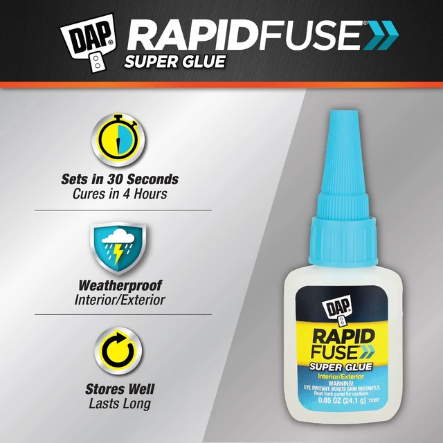 Alt view image 4 of 5 - DAP RapidFuse 0.85 oz Clear Super Glue