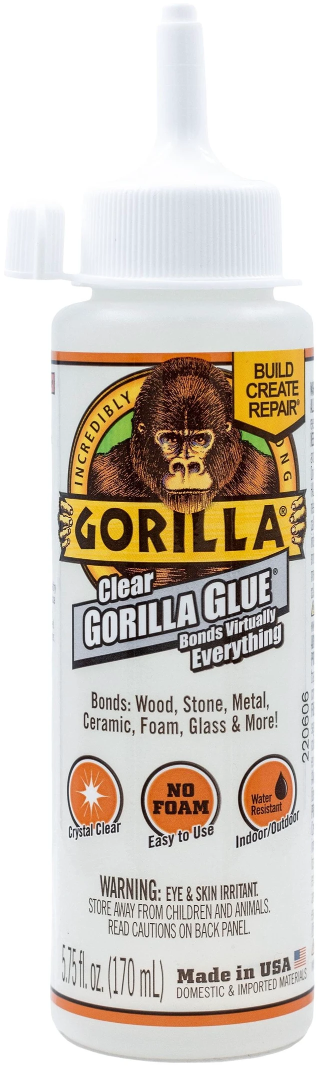 Main image of Gorilla Clear Glue 5.75Ounce Bottle 24Hour Dry Time