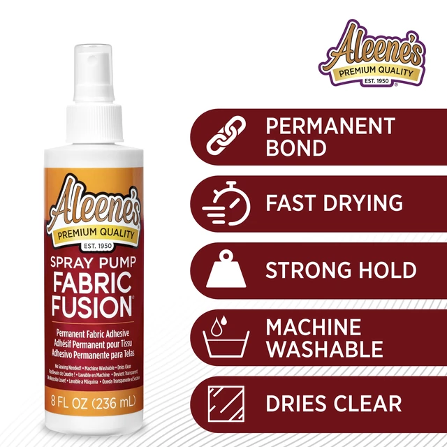 Alt view image 5 of 5 - Aleene's Fabric Fusion Spray Pump 8 fl oz, Dries Clear, Permanent Fabric Adhesive Glue