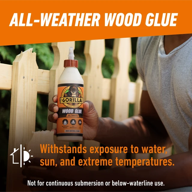 Alt view image 3 of 6 - Gorilla Glue 18oz Ultimate Wood Glue Off-White