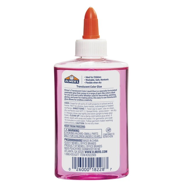 Alt view image 4 of 5 - Elmer's Washable Translucent Color Glue, Pink, 5oz, Great for Making Slime
