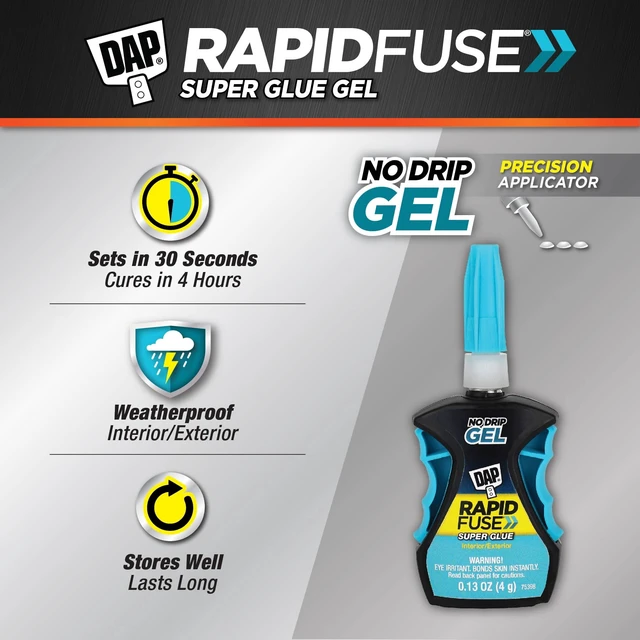 Alt view image 5 of 7 - DAP RapidFuse 0.13oz Clear Super Glue Gel Control Applicator