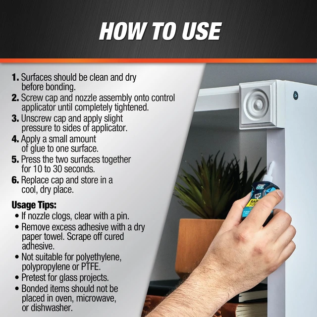 Alt view image 3 of 7 - DAP RapidFuse 0.13oz Clear Super Glue Gel Control Applicator