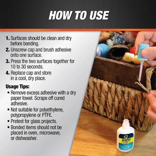 Alt view image 5 of 5 - DAP RapidFuse 0.56 oz Clear Super Glue Brush Applicator