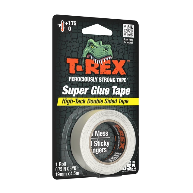 Alt view image 4 of 5 - T-Rex Double Sided Super Glue Tape, Clear, 0.75in x 5yd