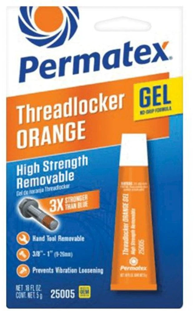 Main image of Permatex 25005 High Strength Removable Threadlocker Orange Gel, 5ml